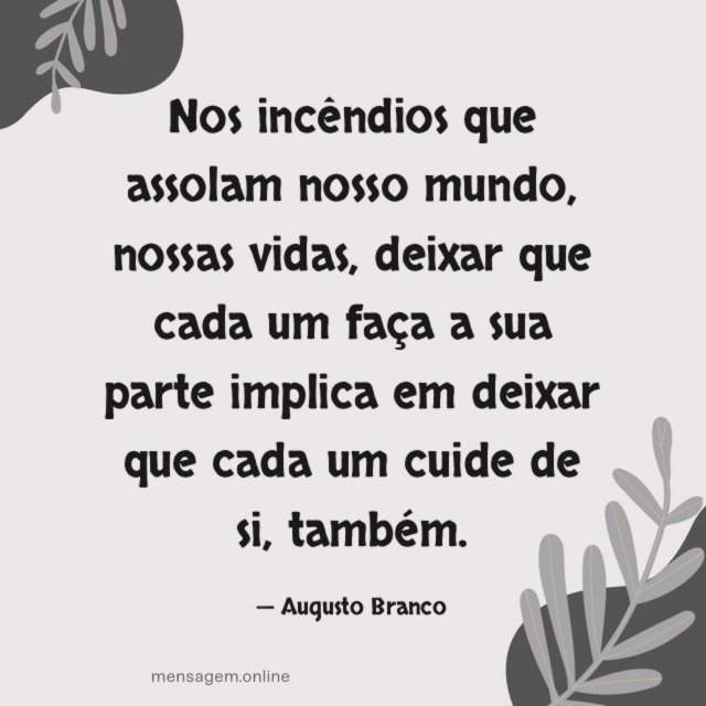 Nos incêndios que assolam nosso mundo