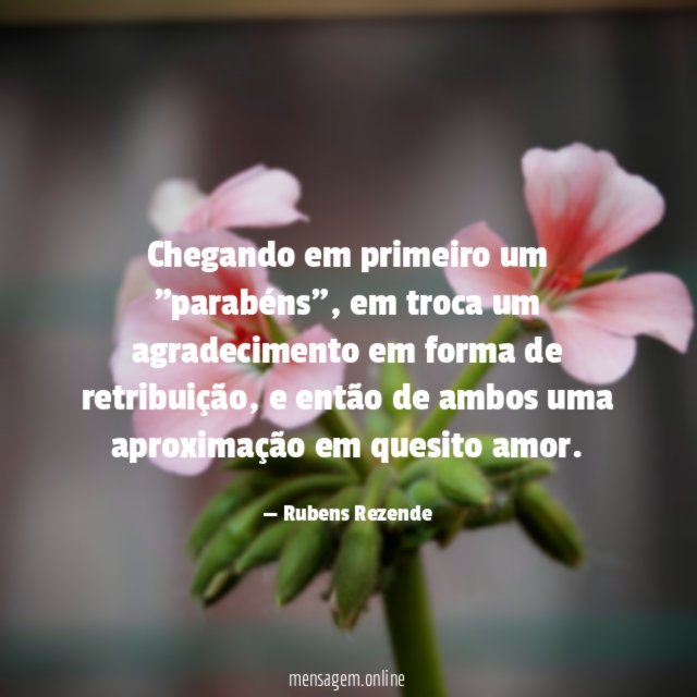 Chegando em primeiro um "parabéns"