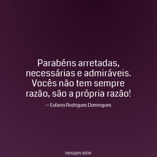 Parabéns arretadas