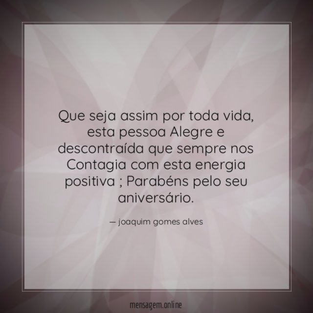 Que seja assim por toda vida