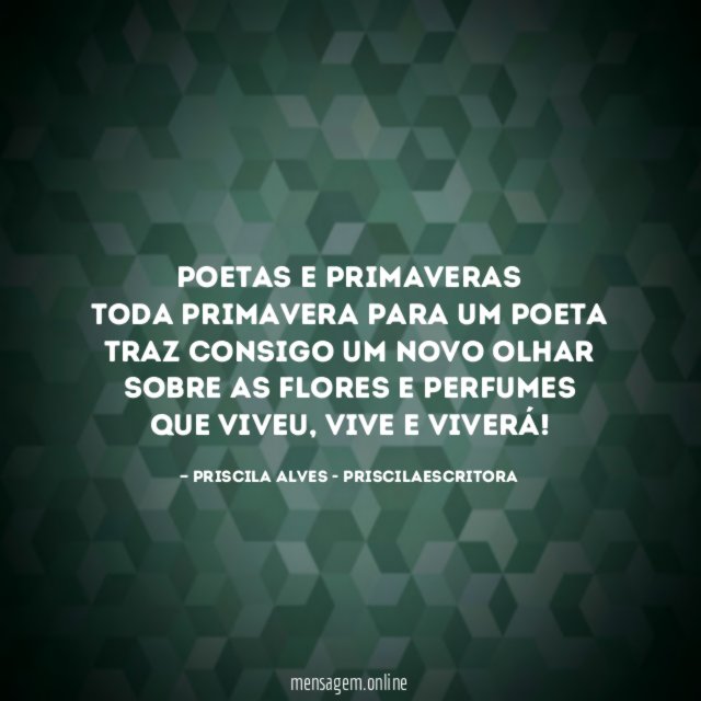 Poetas e primaveras