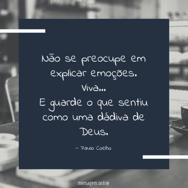 Não se preocupe em explicar emoções