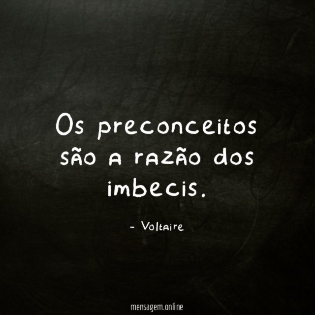 Os preconceitos são a razão dos imbecis