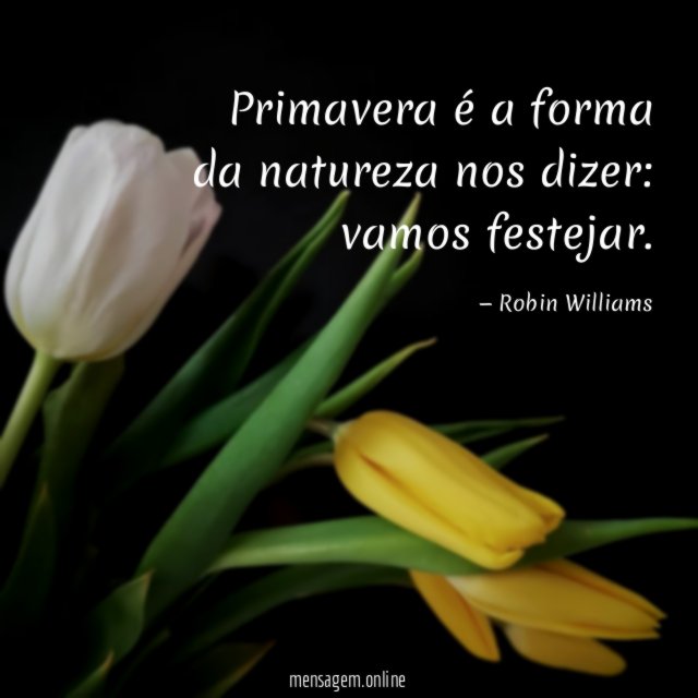Primavera é a forma da natureza nos dizer