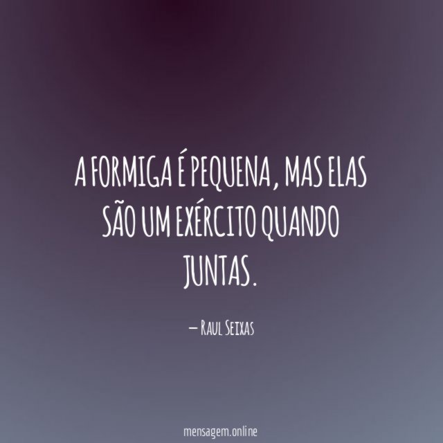 A formiga é pequena