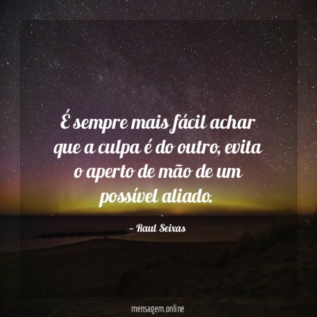 É sempre mais fácil achar que a culpa é do outro