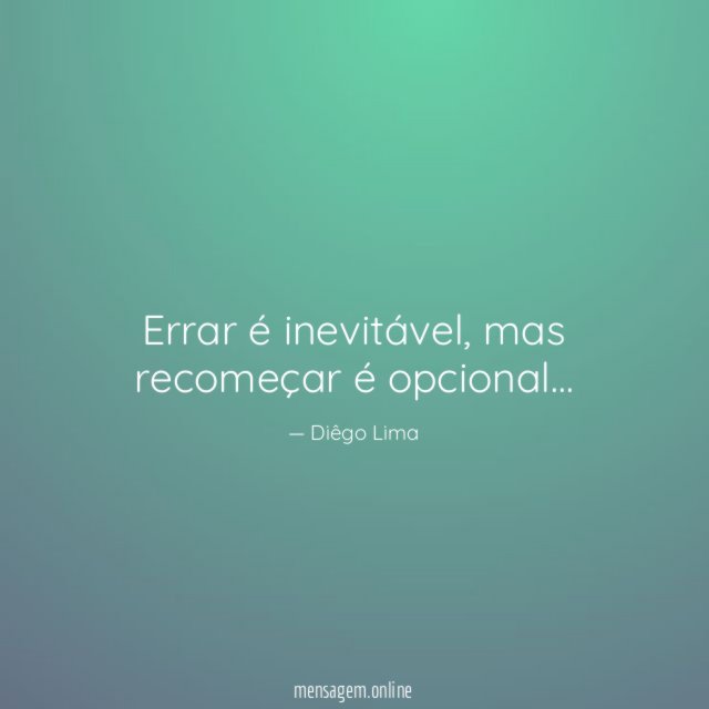Errar é inevitável