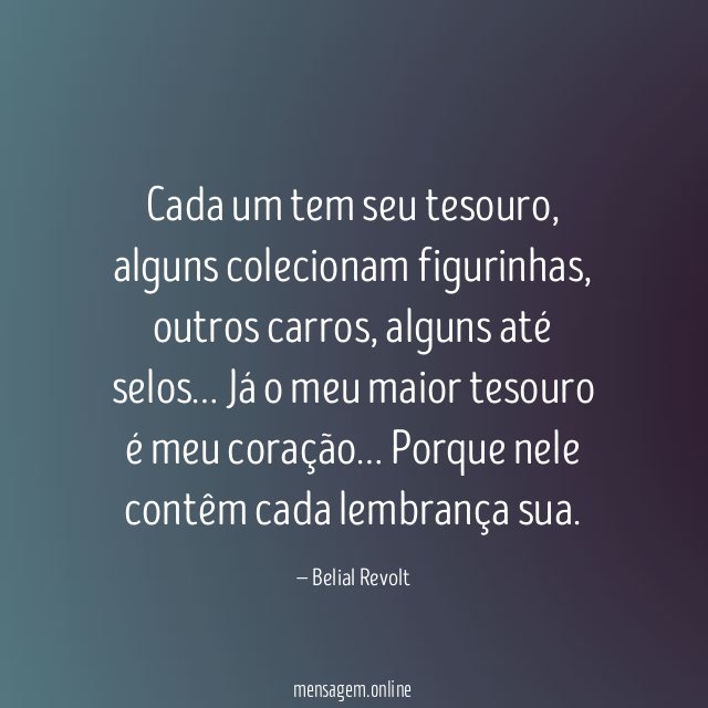 Cada um tem seu tesouro