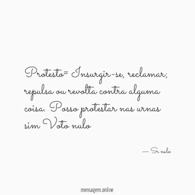 Protesto= Insurgir-se