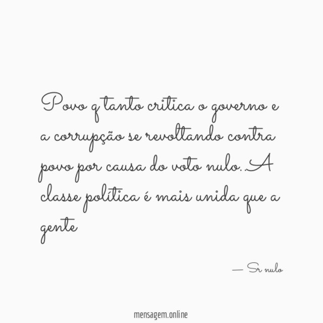 povo q tanto critica o governo e a