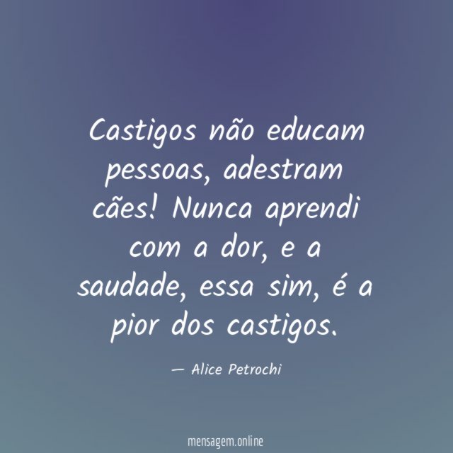 Castigos não educam pessoas