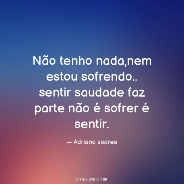 Não tenho nada