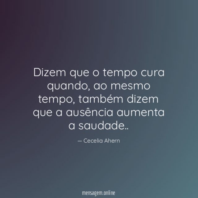 Dizem que o tempo cura quando