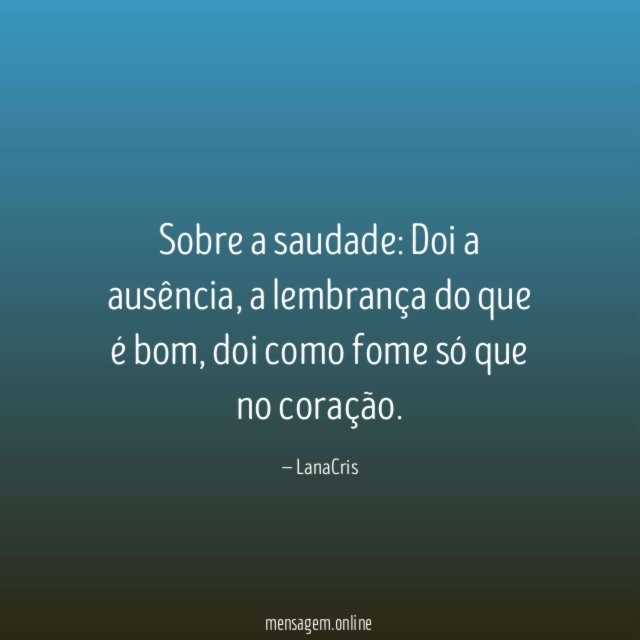 Sobre a saudade