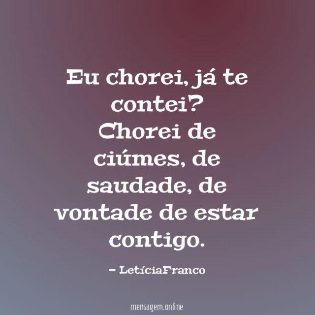 Eu chorei