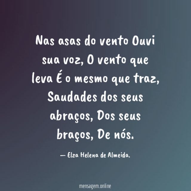 Nas asas do vento Ouvi sua voz