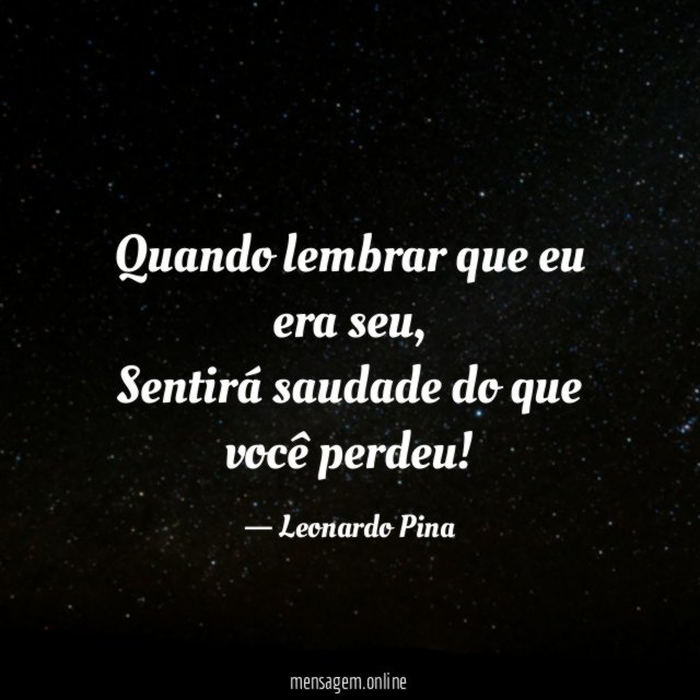 Quando lembrar que eu era seu