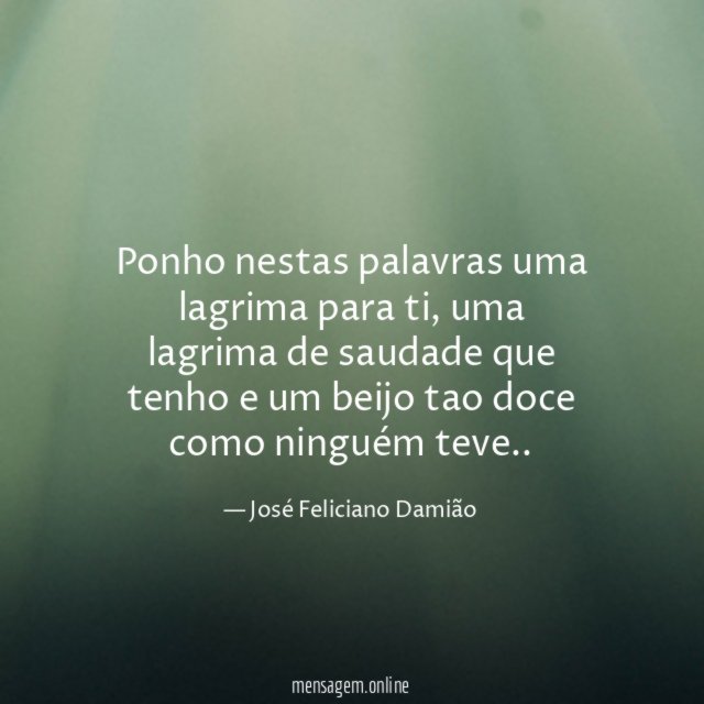 Ponho nestas palavras uma lagrima para ti