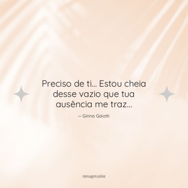 Preciso de ti…