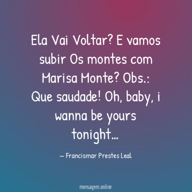 Ela Vai Voltar?