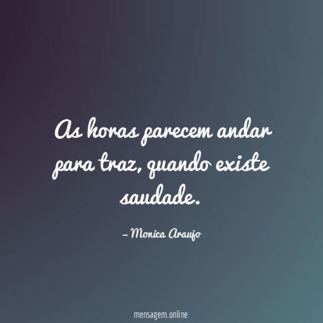 As horas parecem andar para traz