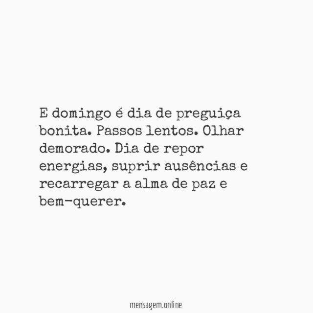 E domingo é dia de preguiça bonita