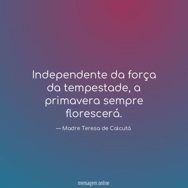 Independente da força da tempestade