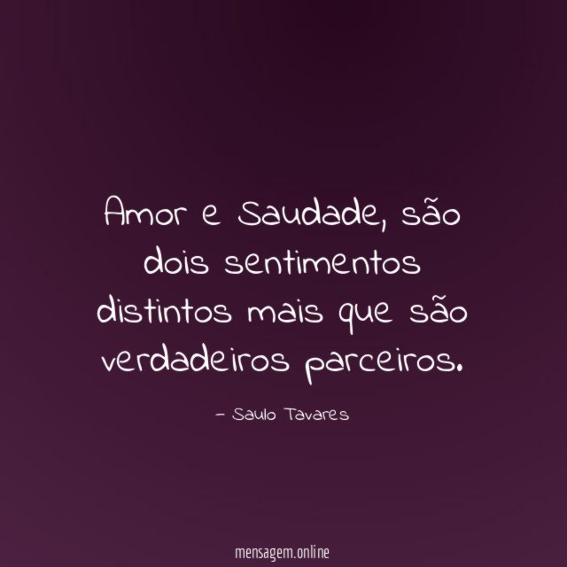 Amor e Saudade