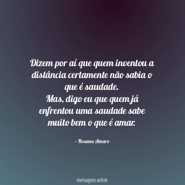 Dizem por aí que quem inventou a distância