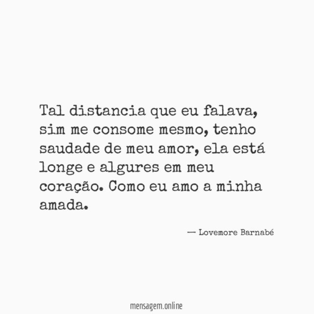 Tal distancia que eu falava