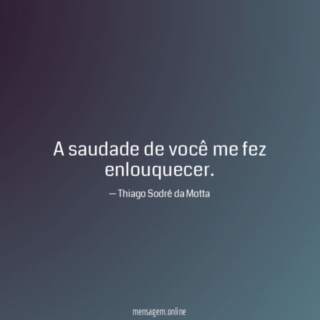 A saudade de você me fez enlouquecer