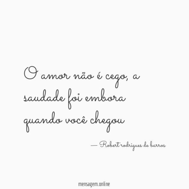 O amor não é cego