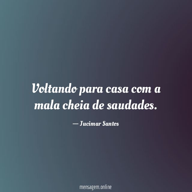 Voltando para casa com a mala cheia de saudades