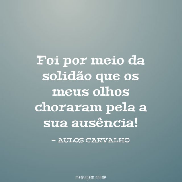 Foi por meio da solidão que os meus