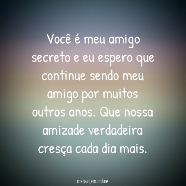 Você é meu amigo secreto e eu espero