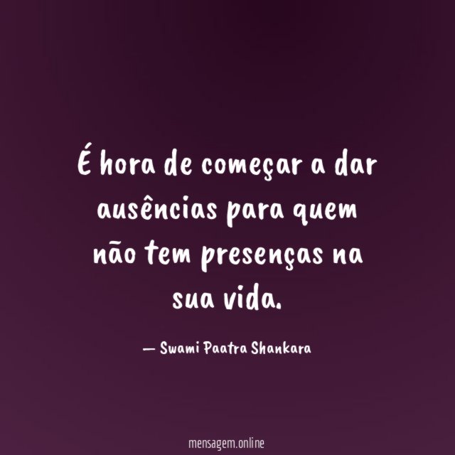 É hora de começar a dar ausências para