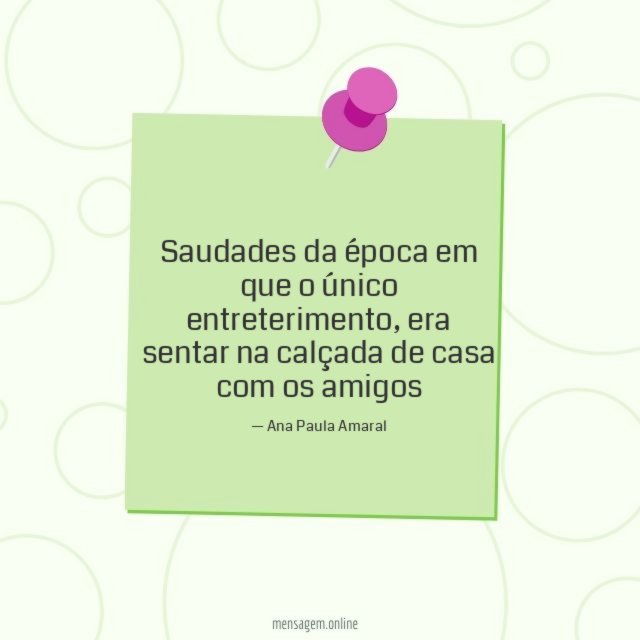 Saudades da época em que o único entreterimento