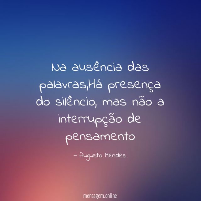 Na ausência das palavras