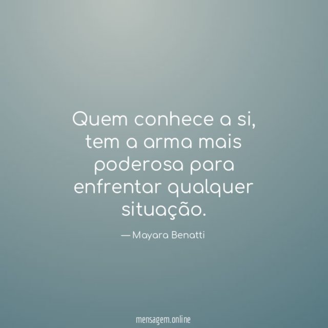 Quem conhece a si
