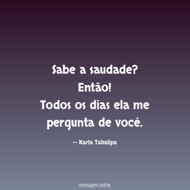 Sabe a saudade