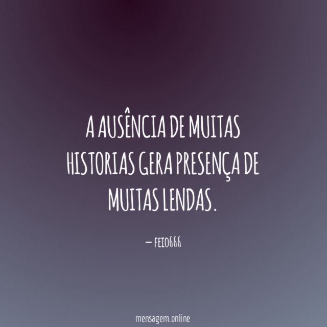 A ausência de muitas historias