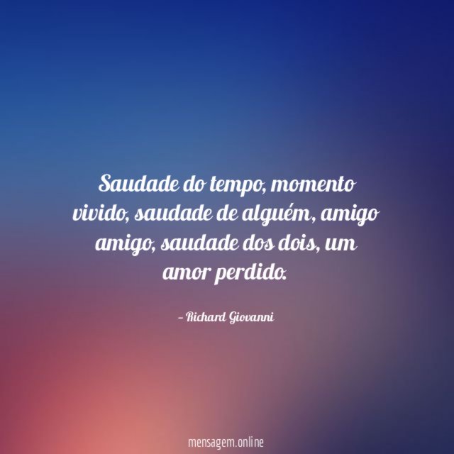 Saudade do tempo