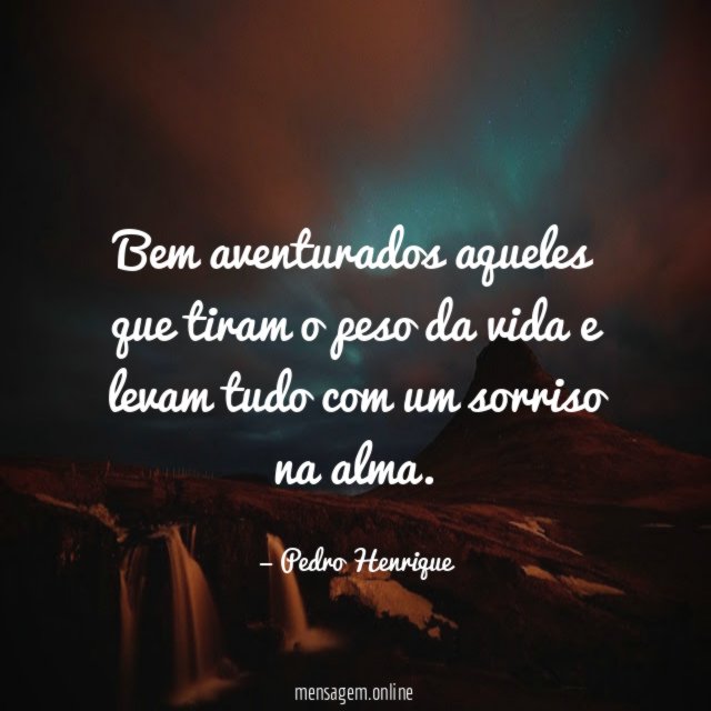 Bem aventurados aqueles que tiram o peso da