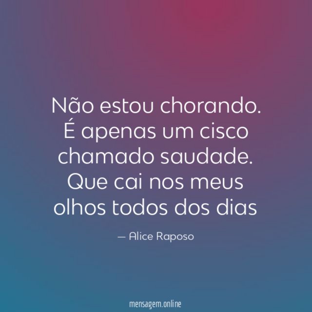 Não estou chorando