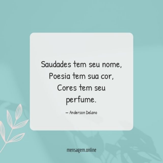 Saudades tem seu nome