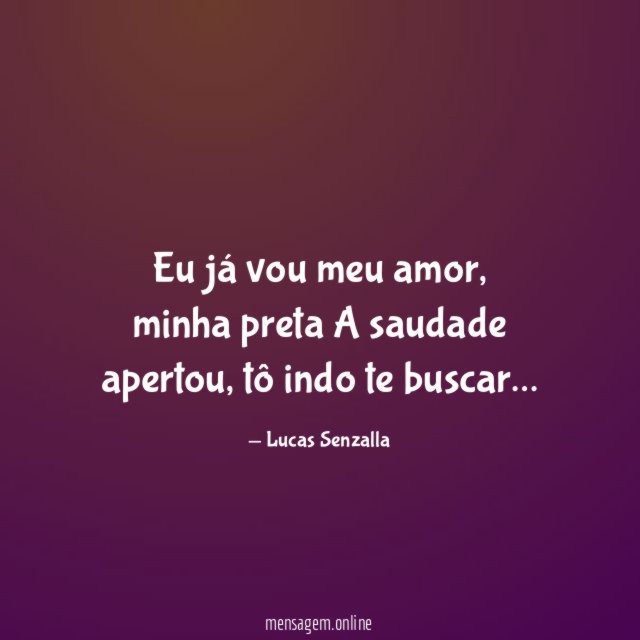 Eu já vou meu amor