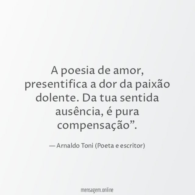 A poesia de amor