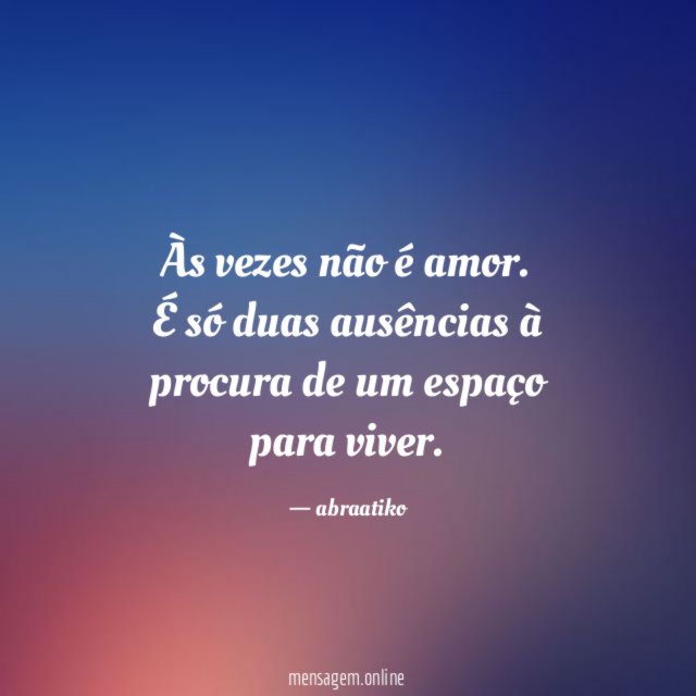 Às vezes não é amor
