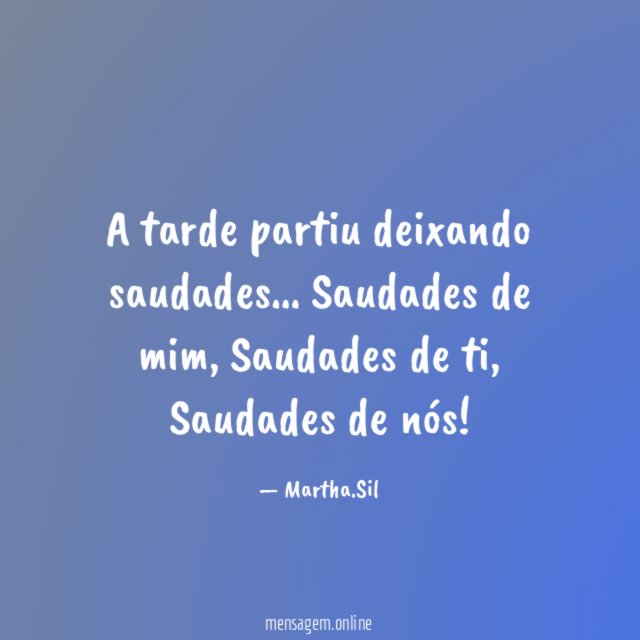 A tarde partiu deixando saudades