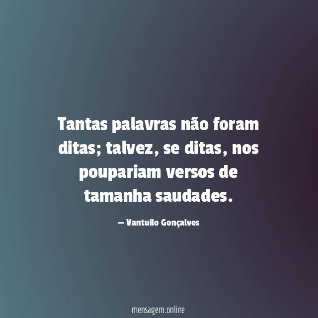 Tantas palavras não foram ditas